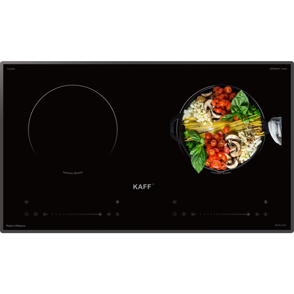 Bếp từ đôi Kaff KF-FL101II - 2 vùng nấu, màu xám, kích thước 730x430mm