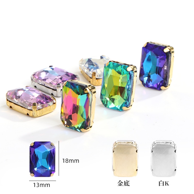 Set 10 Mũi Khoan Lỗ Hình Chữ Nhật Mạ Điện Nhiều Màu Sắc Dùng Để Khoan Kính / Quần Áo diy