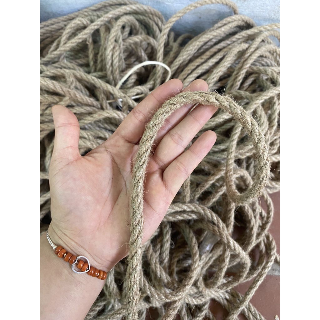 [SIZE 8mm] 5 mét dây thừng 8mm, dây đay, dây gai, làm đồ cào móng cho mèo, dây trang trí