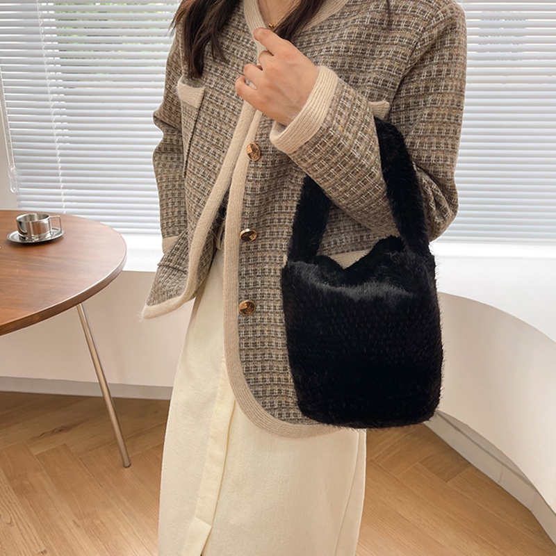 Ielgy niche Túi Xách bucket Phủ Bông Thiết Kế Di Động Cho Nữ