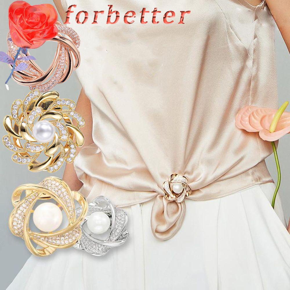 Ghim cài khăn choàng hình hoa đính ngọc trai phong cách Hàn Quốc thanh lịch thời trang cho nữ