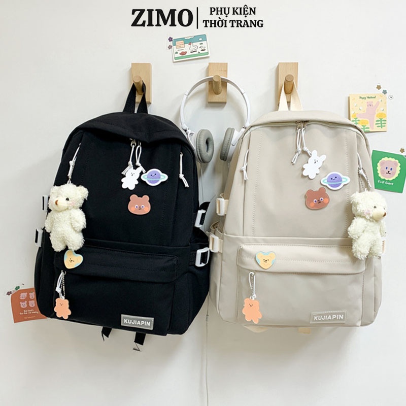 Balo nữ đi học thời trang ulzzang giá rẻ ZIMO cặp đi học nam nữ nhiều ngăn đựng laptop