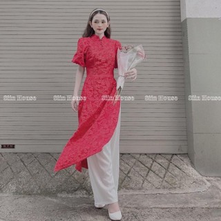 [Ảnh thật] SÉT ÁO DÀI GẤM TAY PHỒNG