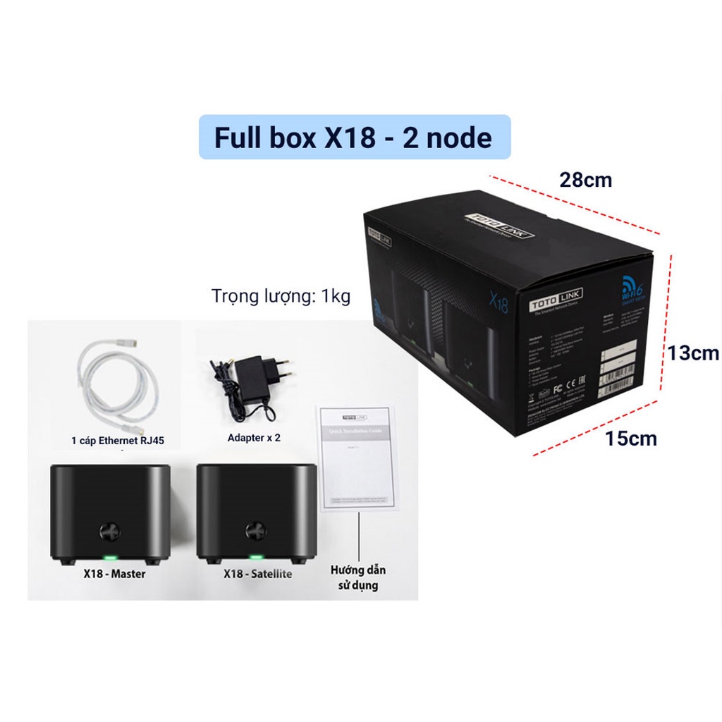 Router Wi-Fi Mesh thế hệ thứ 6 AX1800 - X18 hàng chính hãng