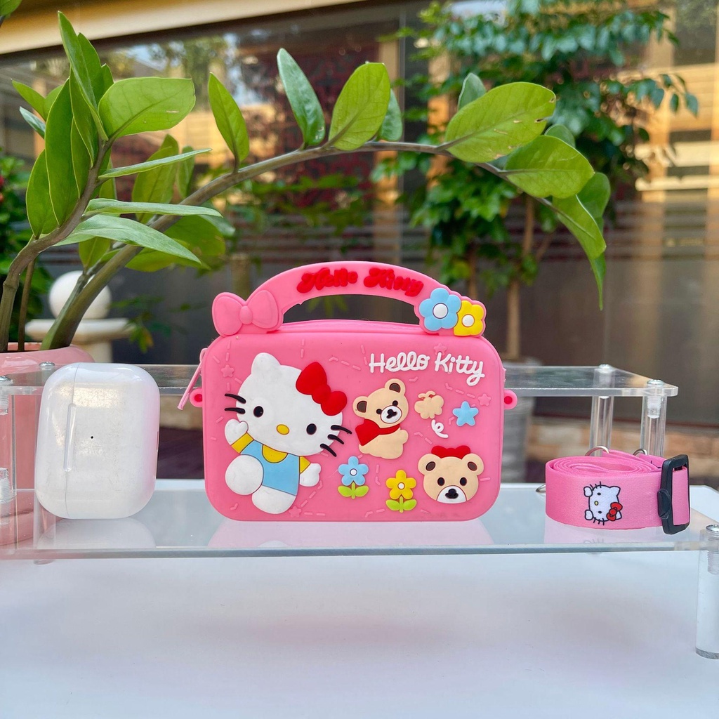 PVN55337 Túi Đeo Chéo Cho Bé Silicon Họa Tiết Hoạt Hình Giá Rẻ