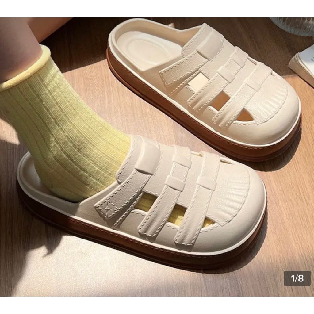 Dép Sục rọ crocs Rọ Đế Bánh Mì Êm Chân Style Vintage đi chơi siêu xinh giá rẻ