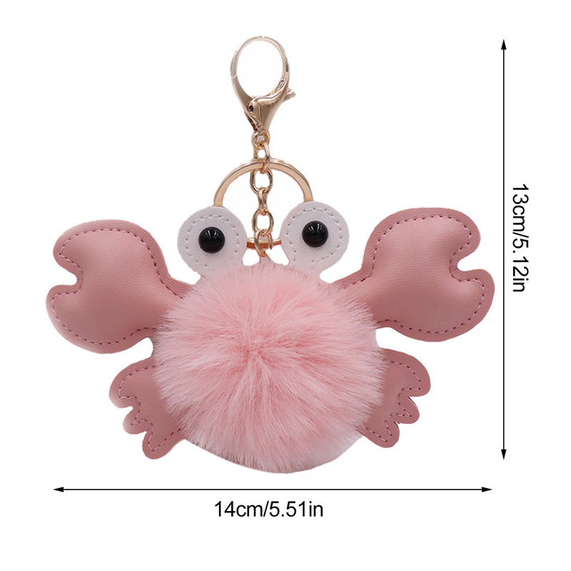 Sf Móc Chìa Khóa Hình Con Cua Phối Banh Lông Xinh Xắn