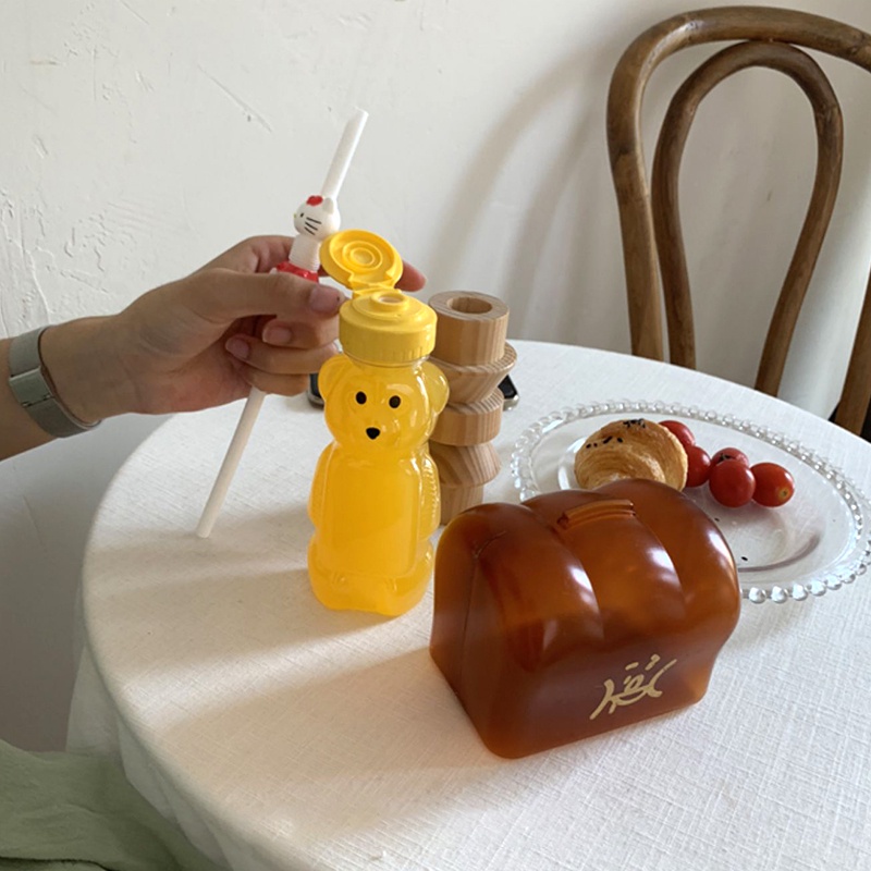 Ống Hút Hoạt Hình Kitty / Gấu Pooh Dễ Thương Có Thể Tái Sử Dụng