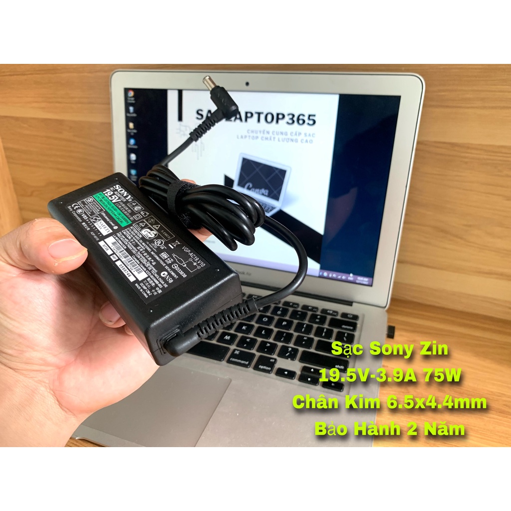 Sạc Laptop Sony Zin 19.5V - 4.7A 90W, 19.5V - 3.9A 75W Chân 6.5x4.4mm Bảo Hành 2 Năm