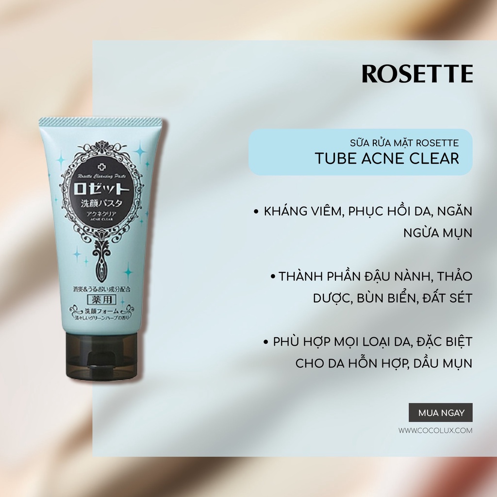 Sữa rửa mặt Rosette  Bùn Khoáng Nhật Bản - 120g