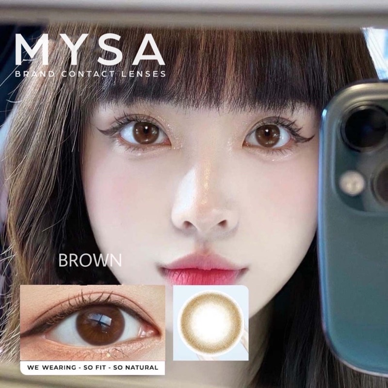 Lens Mắt Kính Áp Tròng Màu Nâu Tự Nhiên Không Giãn Đi Học Hoặc Đi Làm Có Từ 0-6 Độ Cận