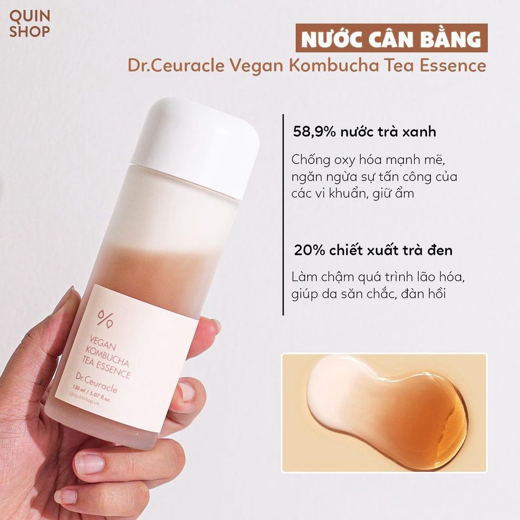 Nước Cân Bằng Trà Đen Chống Lão Hóa Dr.Ceuracle Vegan Kombucha Tea Essence