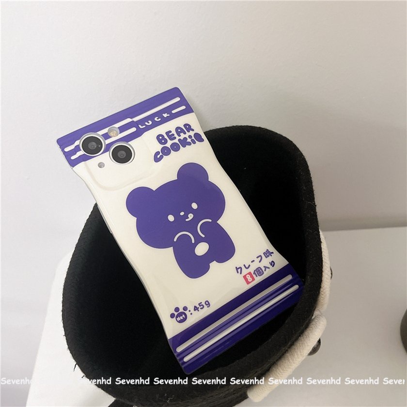 Ốp Điện Thoại Dẻo Họa Tiết Gấu &amp; Bánh Quy Dễ Thương Cho iPhone 14 13 12 11 Pro Max X XR Xs Max 8 7 6 6s Plus SE 2020