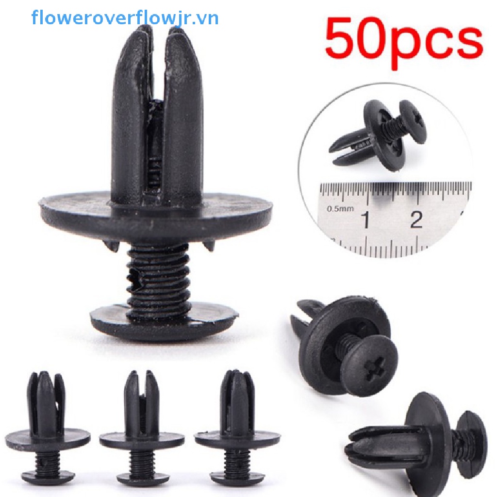 FENDER Set 50 Đinh Tán Nhựa 8mm Cho Xe Ô Tô Set 50 Đinh Tán Nhựa 8mm Màu Đen Cho Xe Ô Tô 50x 8mm A