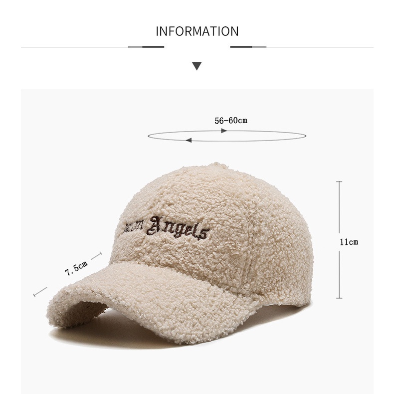 Mũ Lưỡi Trai Len Lông Cừu Ấm Áp Thiết Kế Trẻ Trung Phong Cách Hàn Quốc Mũ bóng chày nữ