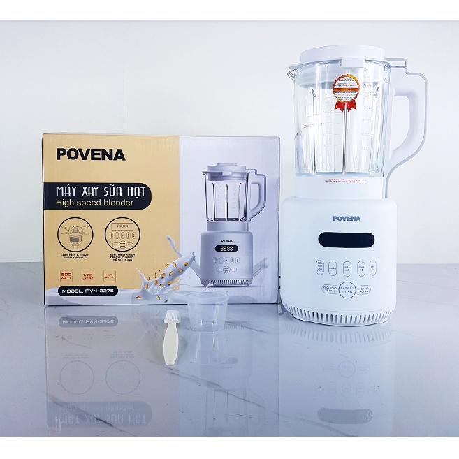 Máy xay máy làm sữa hạt máy nấu sữa hạt POVENA PVN-3275 dung tích 1.75L sang trọng tiện lợi - Hàng chính hãng