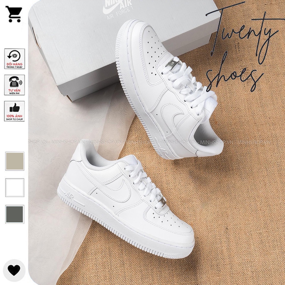 Giày Nike_Nam Nữ AF1, Giày Air Force 1 Full Trắng Thể Thao Thời Trang Hàng Đẹp Full Box J169 Omen Sneaker