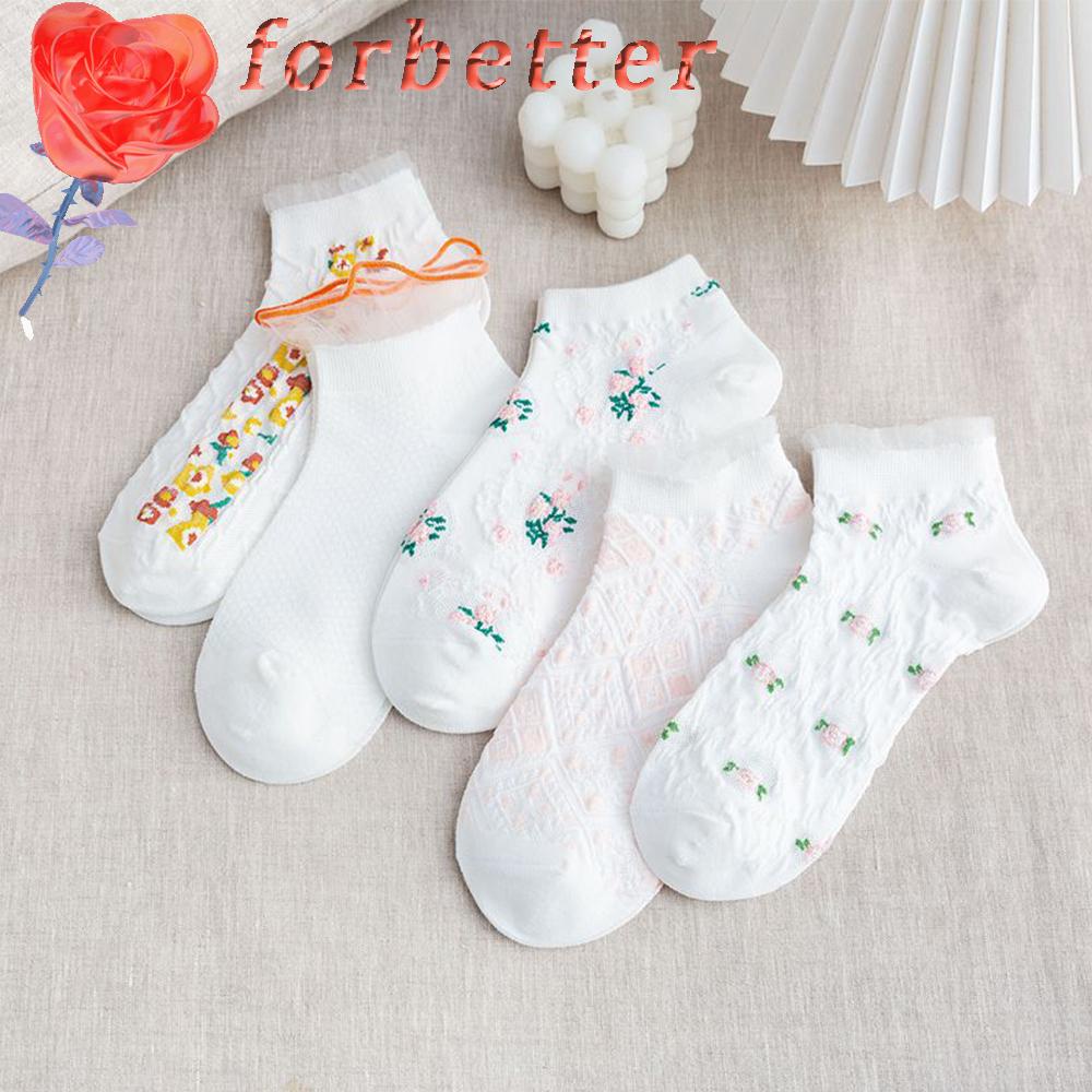 Vớ Cotton Phối Ren Xinh Xắn Dành Cho Nữ