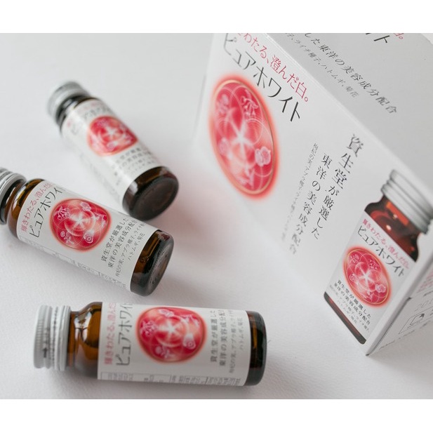 Nước uống trắng da Pure White Nhật Bản (mẫu mới) dạng nước (1 hộp 10 lọ)