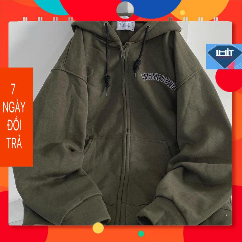 Áo Khoác Thisisneverthat Chữ Thêu Màu Rêu Unisex Nam Nữ Form Rộng Vải Mềm Mịn Phong Cách Ulzzang -1hitunisex