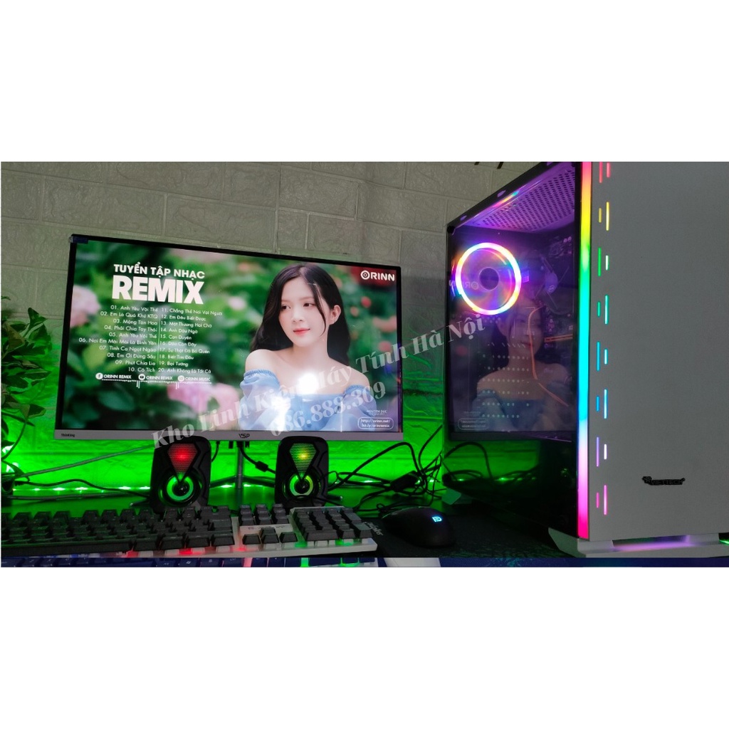 Bộ máy tính màn 24 mới 100% H410 I3 10100f VGA 1050ti chơi mọi game khủng PUBG,GENSHIN,FIFA4 | BigBuy360 - bigbuy360.vn