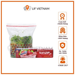 Túi zip kháng khuẩn đựng thực phẩm - sunzip anti virus - size l