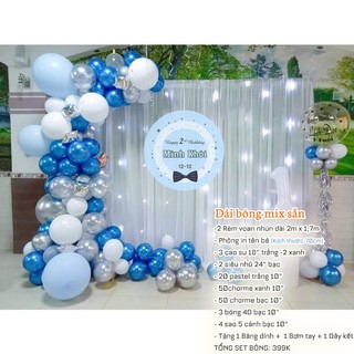 Dải bóng mix sẵn trang trí sinh nhật, thôi nôi cho bé