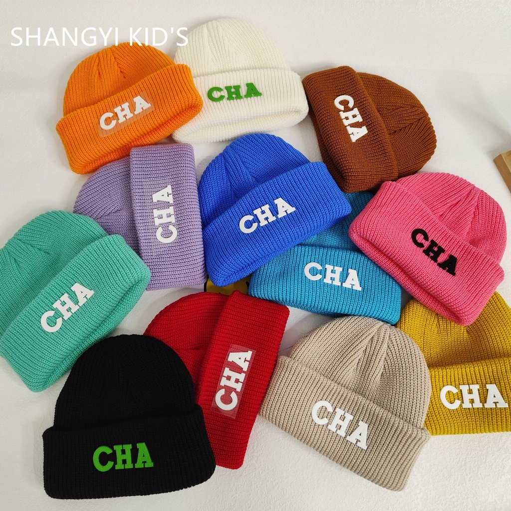 Mũ Len In Chữ Phong Cách Hàn Quốc Xinh Xắn Cho Bé