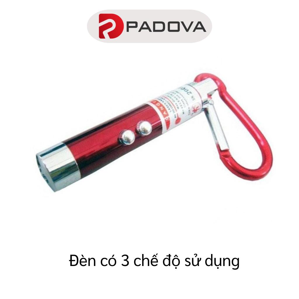 Móc Khóa Đèn Pin Mini 3 Chế Độ Đèn Led, Laser Thuyết Trình, Soi Tiền Giả PADOVA 2701