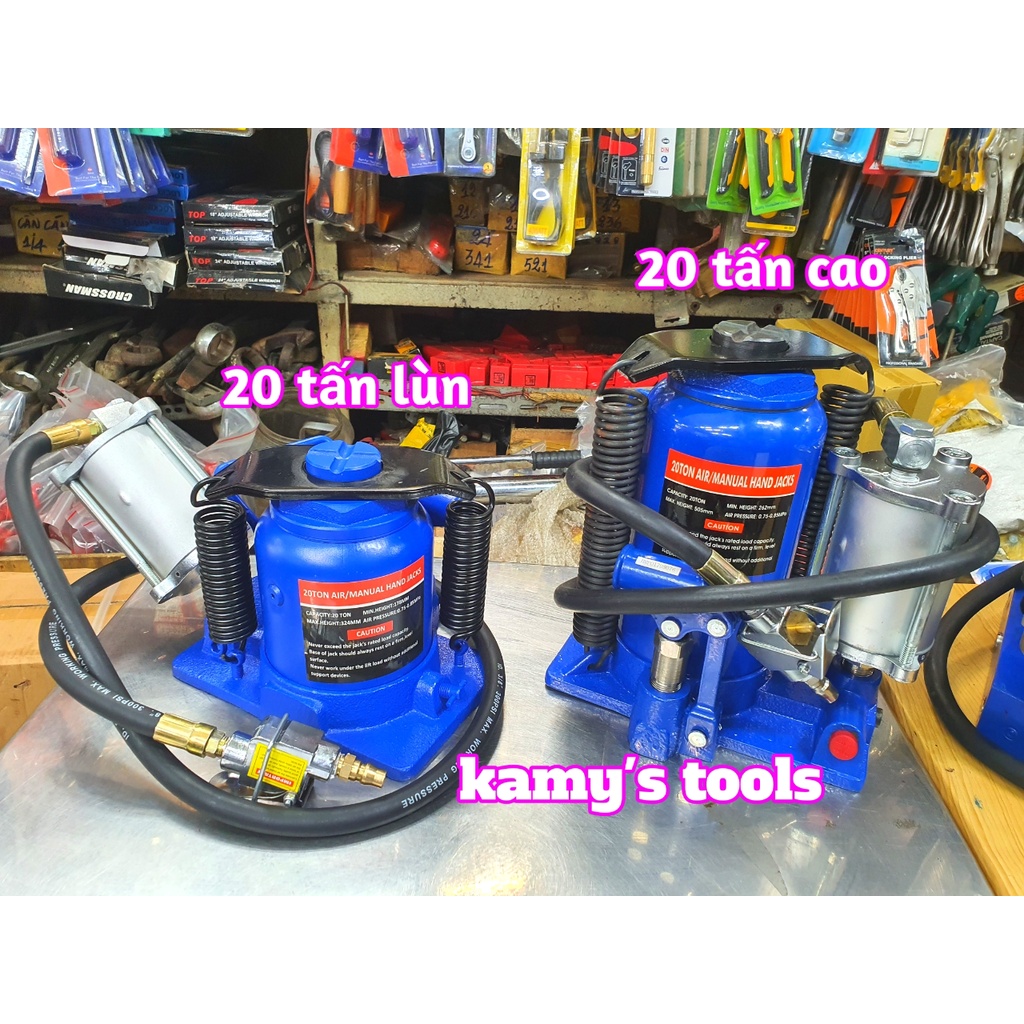 Kích Con Đội Thủy Lực Dùng Hơi 20 Tấn Và 35 Tấn Đế Dày