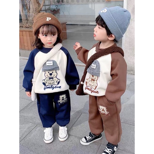 Bộ nỉ bông gấu cho bé 6-16kg