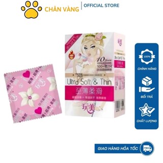Bao cao su siêu mỏng nhiều gel bôi trơn 0.03mm nội địa Trung 102 bao Ultra Soft & Thin