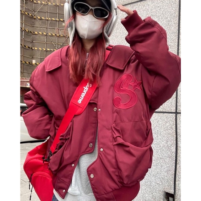 Áo bomber thêu logo chữ S phong cách đường phố hiphop ulzzang