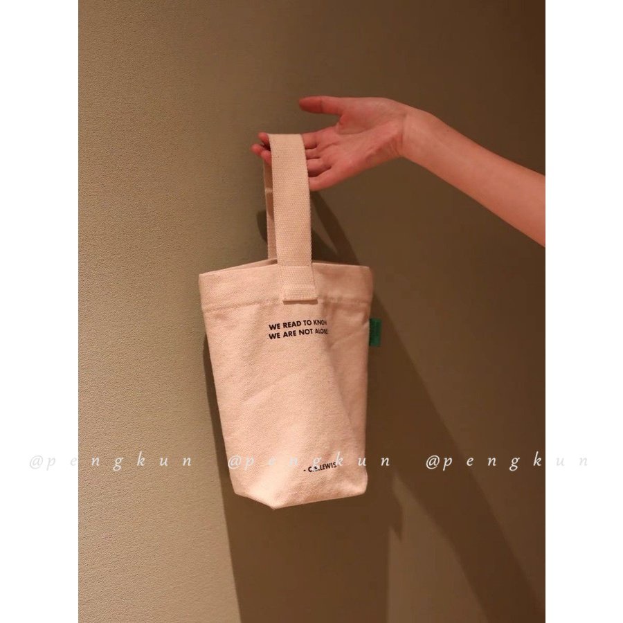 Túi Vải Canvas mini Đựng Ly Nước Uống Thân Thiện Với Môi Trường Mang Đi Tiện Lợi