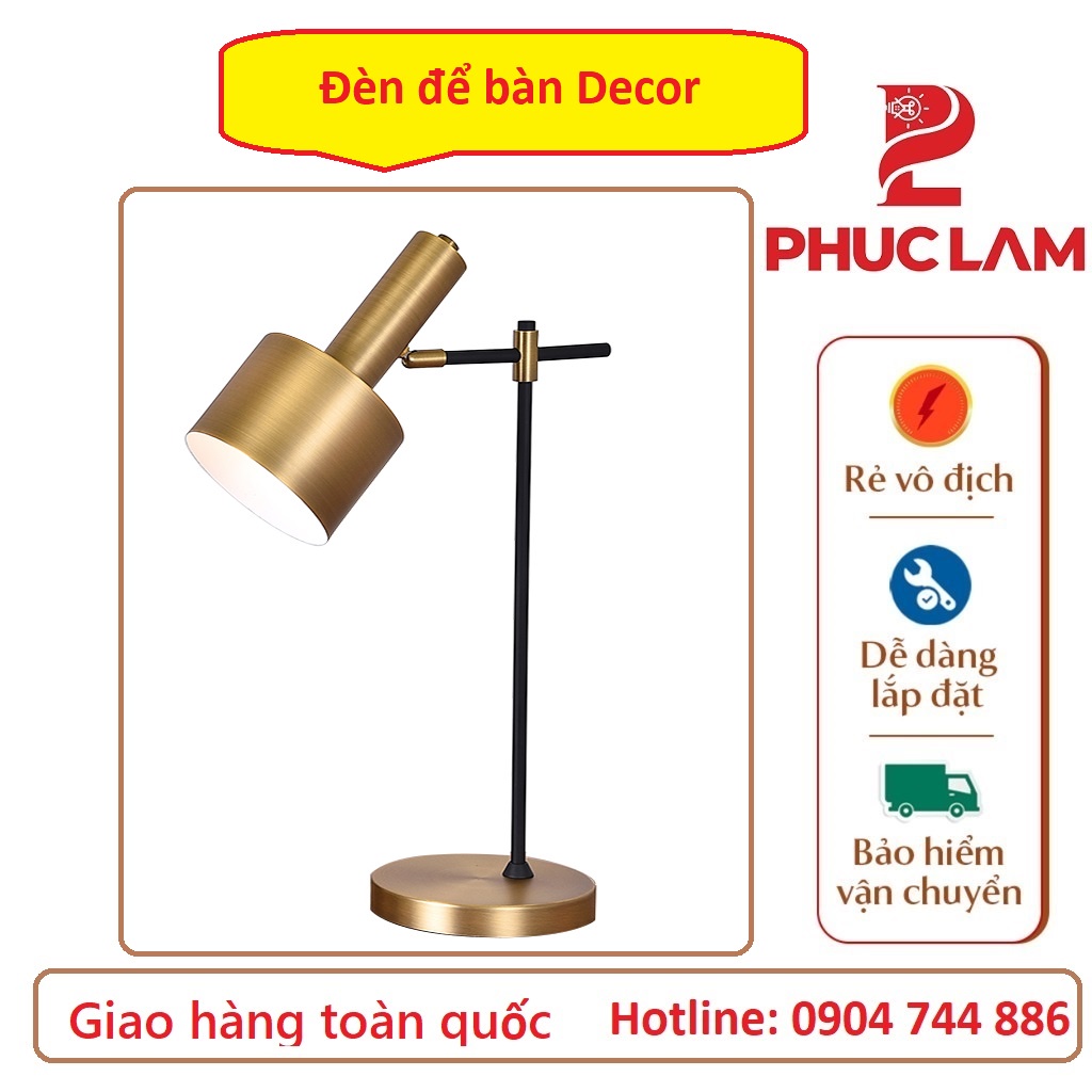 Đèn bàn làm việc decor phòng khách, phòng ngủ, bàn làm việc. Tặng kèm bóng