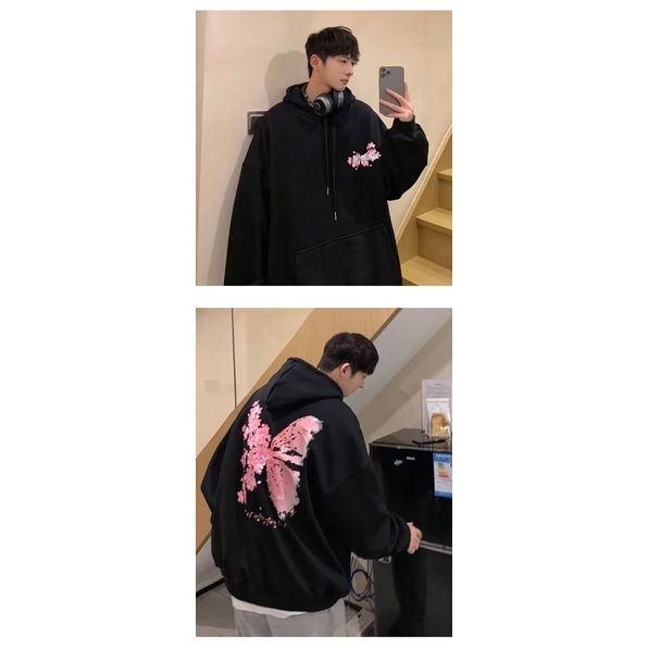 Áo Khoác Nhung Có Mũ Trùm Dáng Rộng Thời Trang Xuân Thu Cho Nam