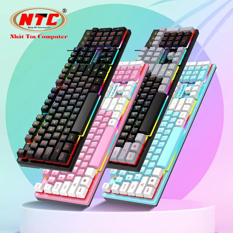 Bàn phím giả cơ gaming NTC K-Snake K4 Led đa màu, Keycaps cực đẹp