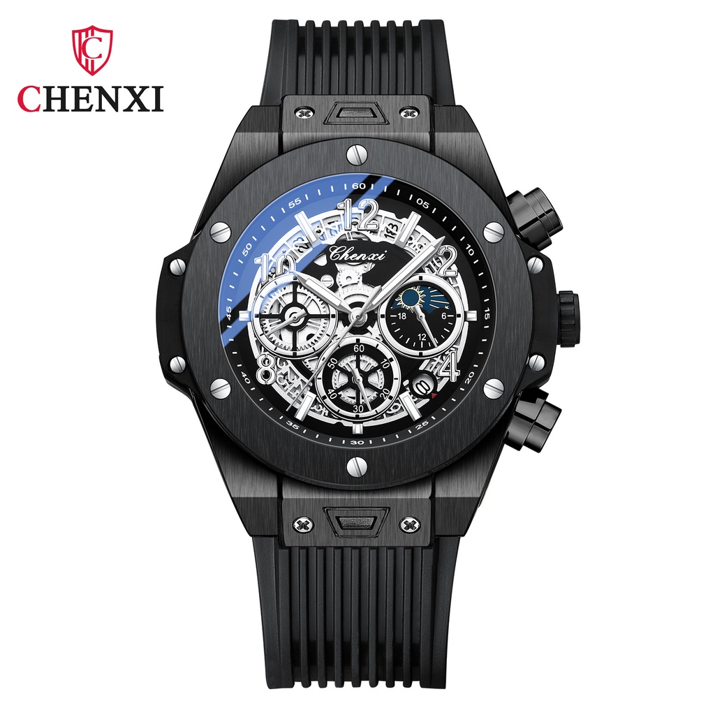 Đồng Hồ Quartz Nam Hiển Thị Chronograph Mặt Trăng