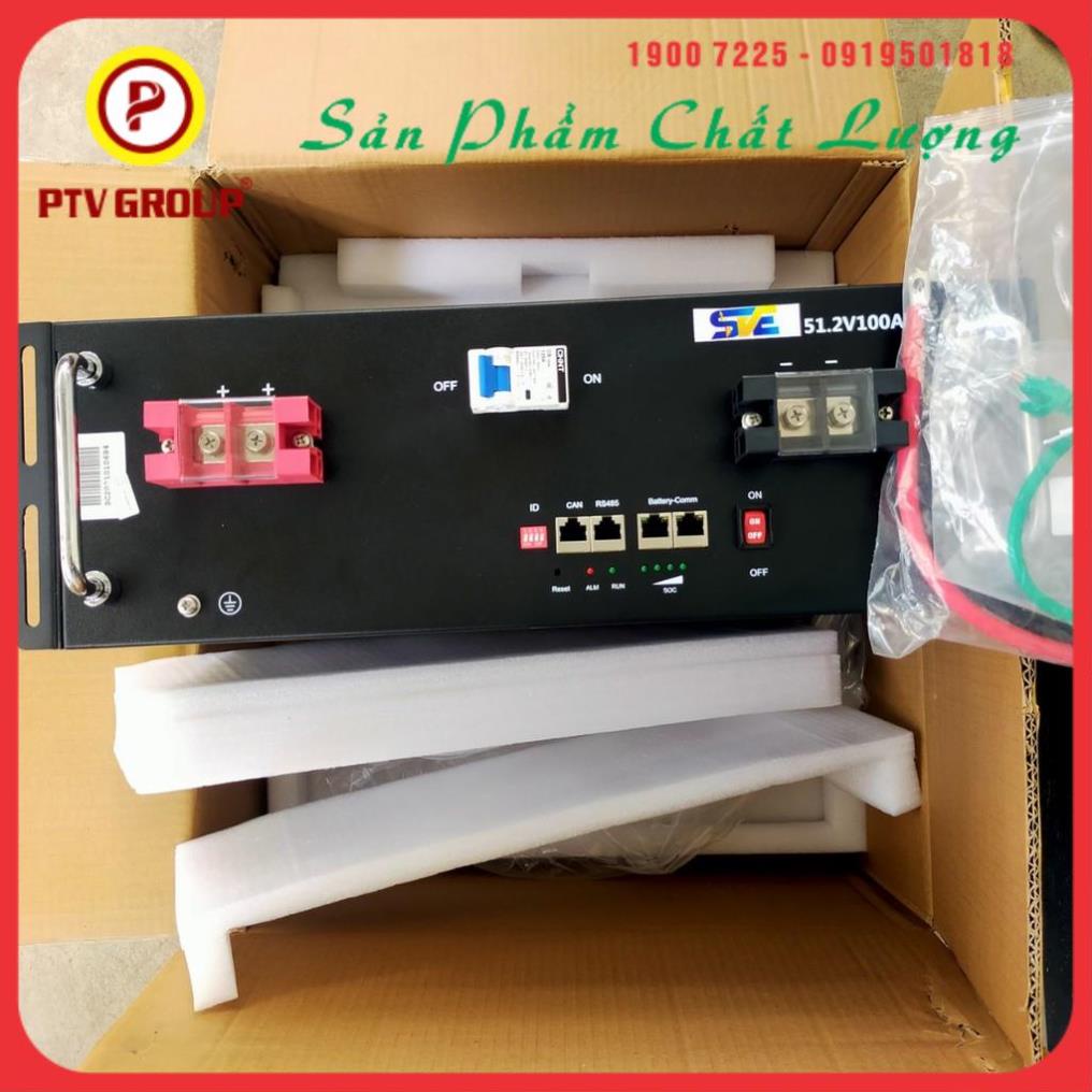 Pin Lưu Trữ Lithium Hiệu SVE 48v-100ah Rack Mount, Có Giao Tiếp Với Inverter