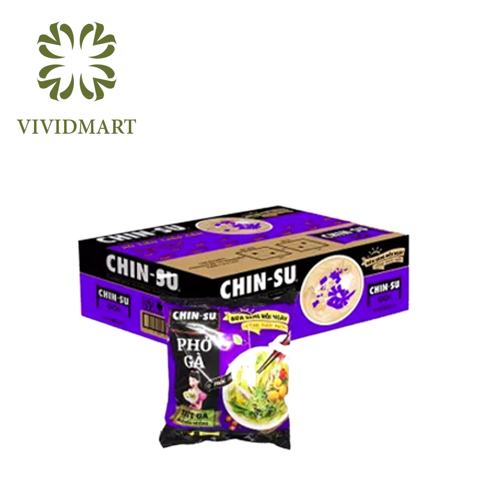 Thùng 15 gói - GÓI CHINSU CÓ THỊT THẬT 7 VỊ: HỦ TIẾU NAM VANG, BÒ KHO, BÁNH ĐA CUA, PHỞ BÒ / GÀ, MIẾN GÀ / SƯỜN – MASAN
