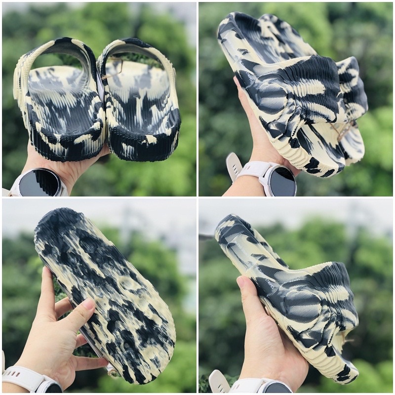 Dép đúc adjdas nguyên khối phối loang camo,dép quai ngang thể thao nam nữ ful box