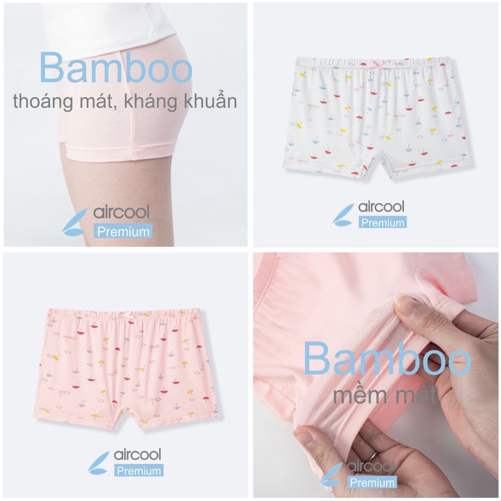 Combo 2 quần chip đùi trẻ em Aircool vải sợi tre kháng khuẩn