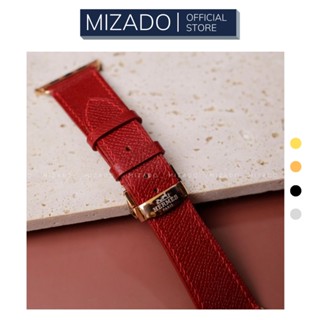 Dây da thủ công Epsom Đỏ đô dành cho Apple Watch, đồng hồ thông minh, đồng hồ cơ MIZADO DDTC106