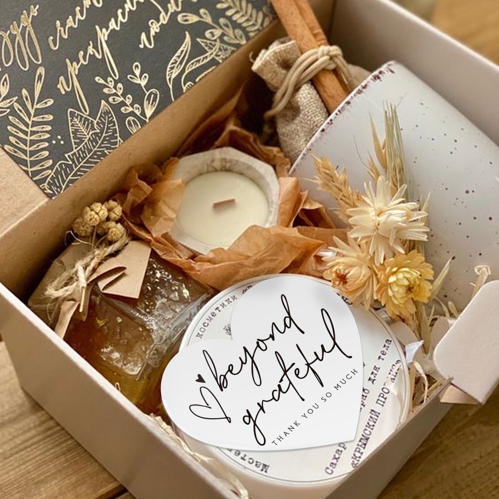 Card cảm ơn, thiệp cảm ơn, card thank you hình tim, màu hồng đáng yêu