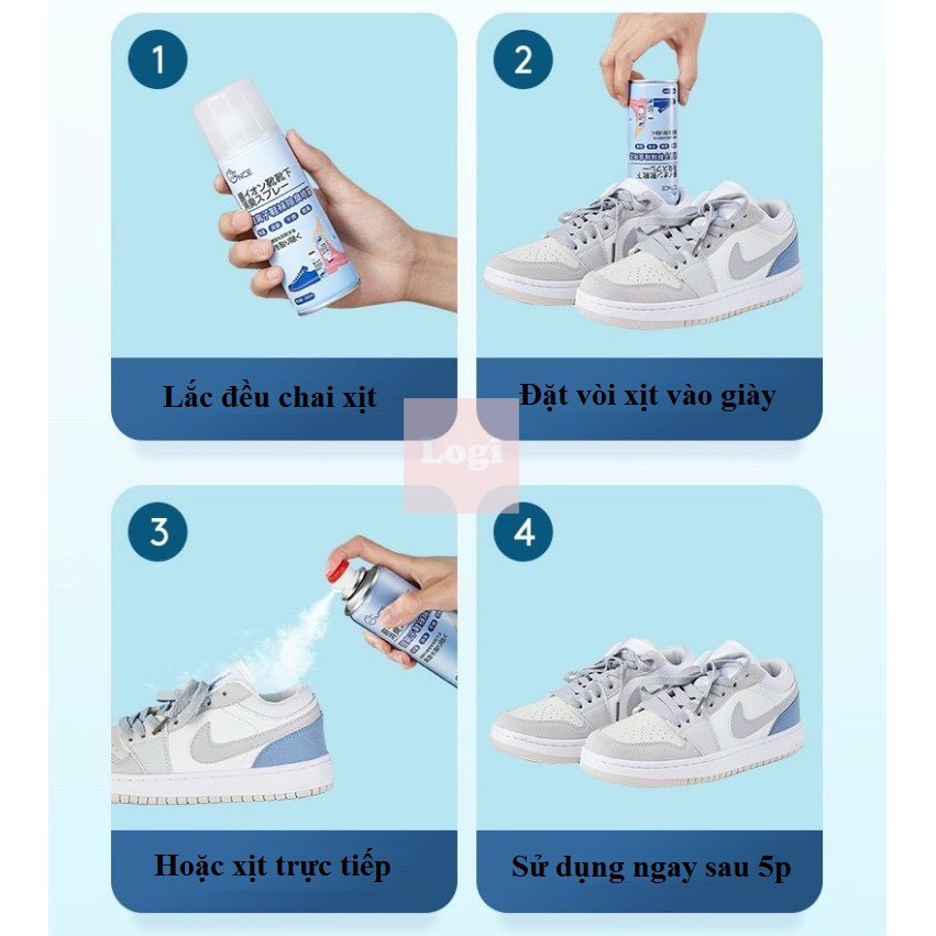 Bình xịt khử mùi giày chống hôi chân NCE 260ml