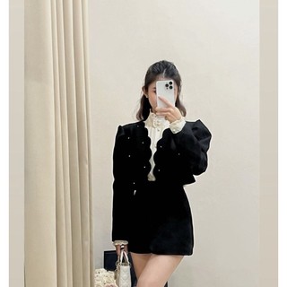 FAERIE - Bộ tweed viền sóng phối cườm đá Lauren Tweed set
