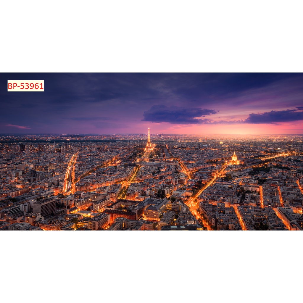 Tranh 3D Dán Tường Phong Cảnh Thành Phố hiện đại, hoa lệ