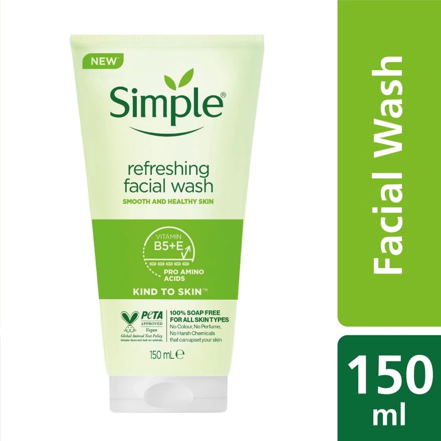 Sữa Rửa Mặt Giúp Da Sạch Thoáng, Trông Khỏe Và Mịn Màng Simple Kind To Skin Refreshing Facial Wash 150ml