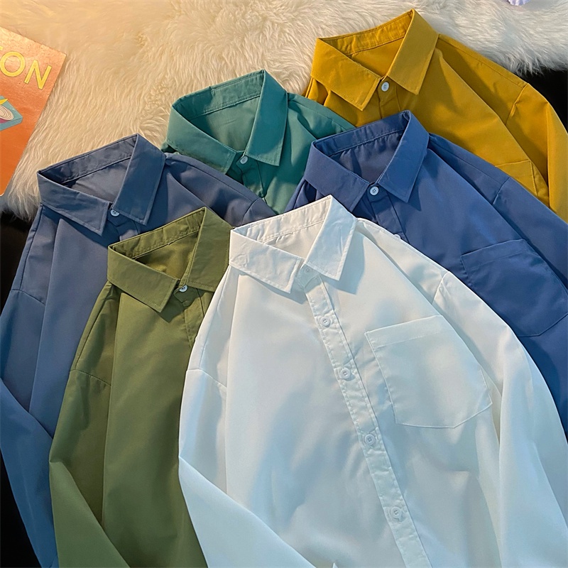 Áo sơ mi SUXI tay dài dáng rộng đơn giản phong cách Hàn Quốc thời trang xuân thu dành cho nữ