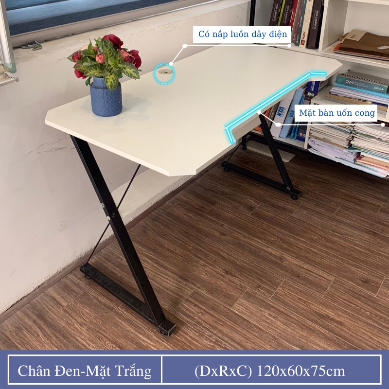 Bàn gaming để máy tính chân sắt thiết kế thông minh, bàn gaming K Z U giá xưởng lắp ráp tiện lợi dễ dàng di chuyển